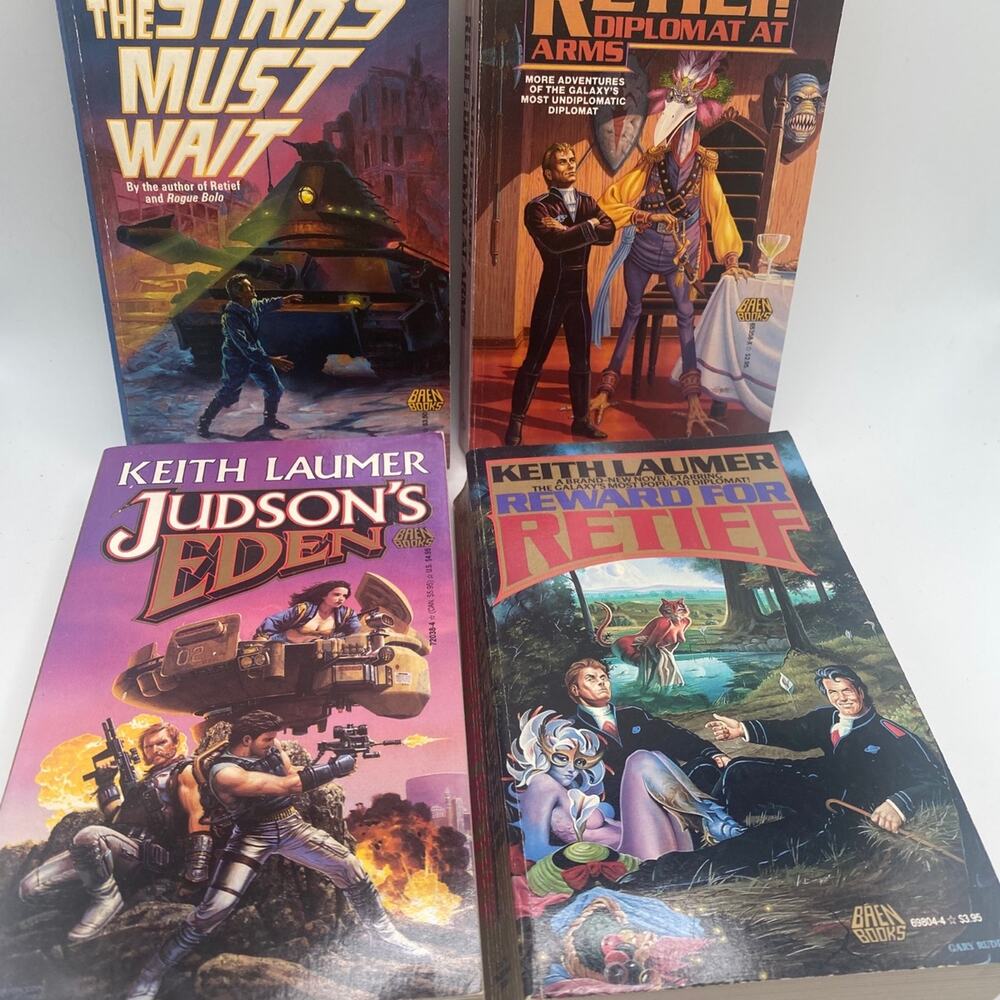 Keith Laumer Vintage Book Lot Retief, Stars Must Wait, Judson's Eden Sci-Fi